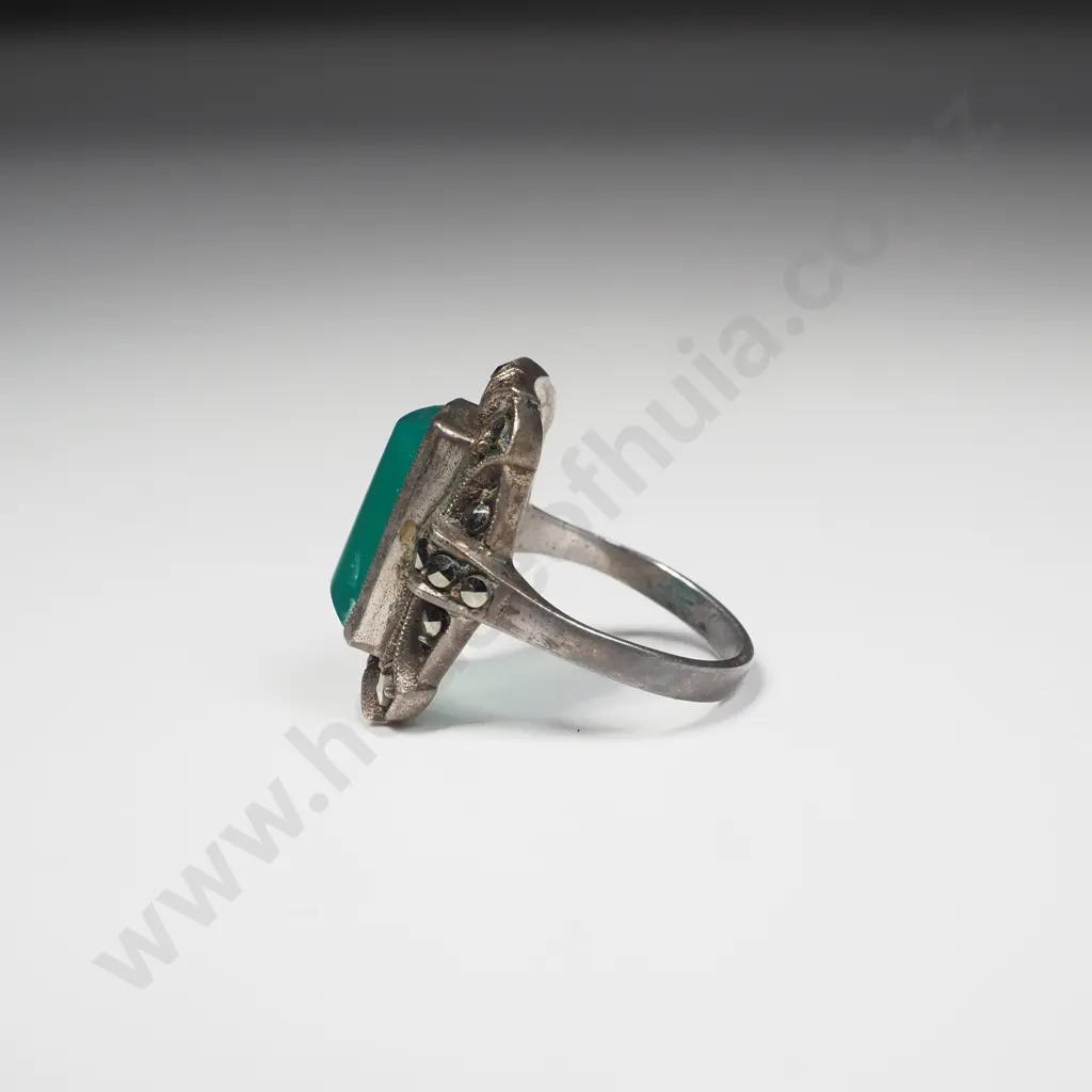 Sterling Silver Chrysobase Marcasite Ring Image 1++