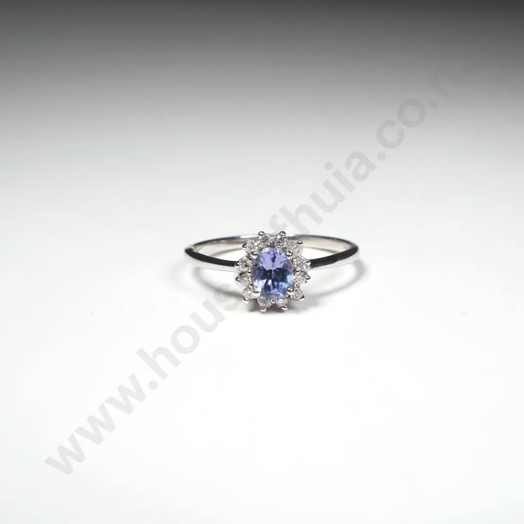 Sterling Silver Diamond & Tanzanite Ring Image 1++