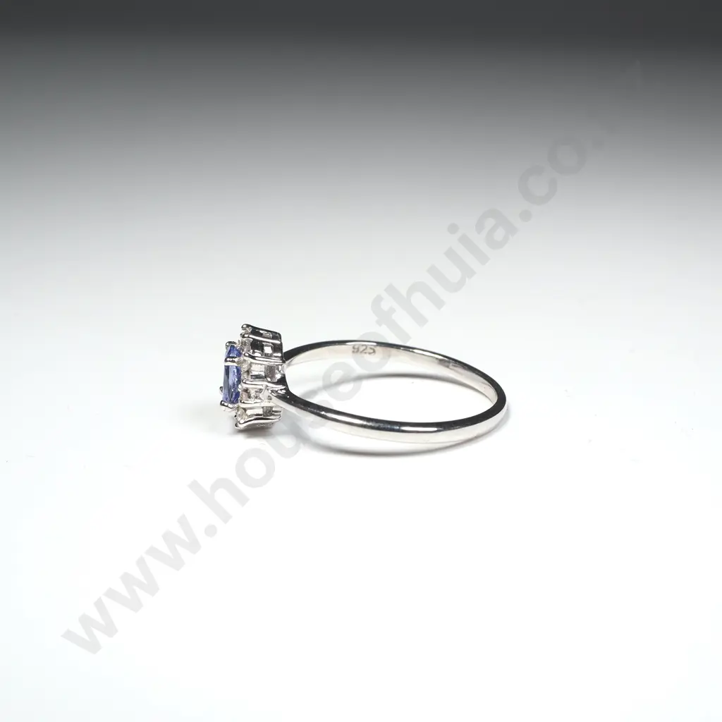 Sterling Silver Diamond & Tanzanite Ring Image 1++