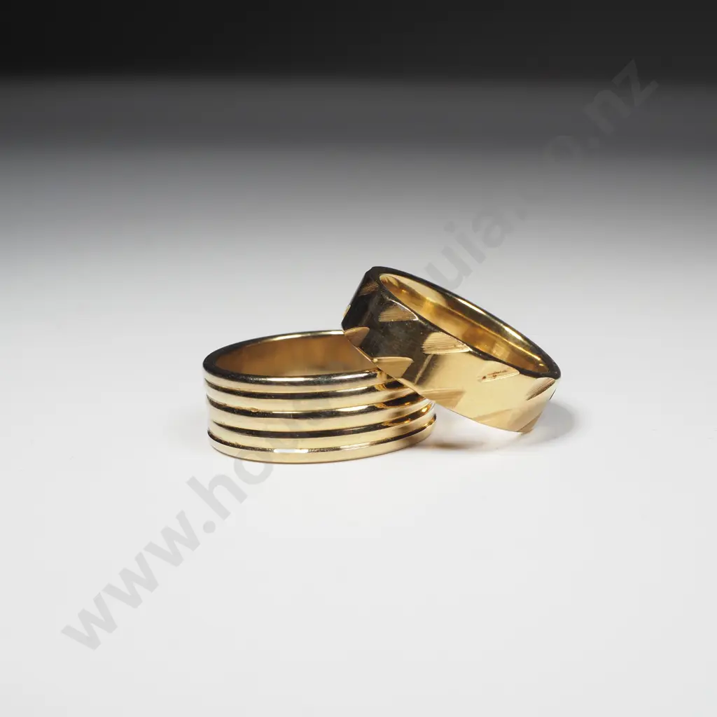 Two Costume Gold Coloured Wedding Bands Image 1++