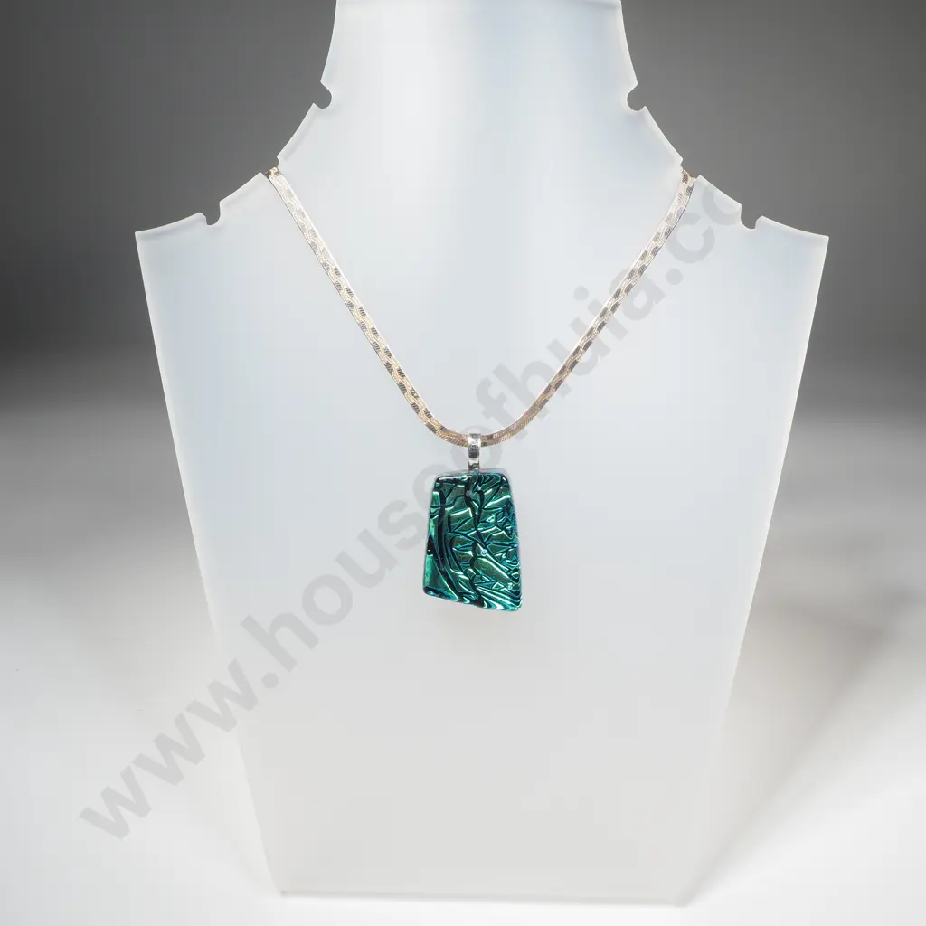 Glass Pendant on Sterling Silver Chain Image 1++