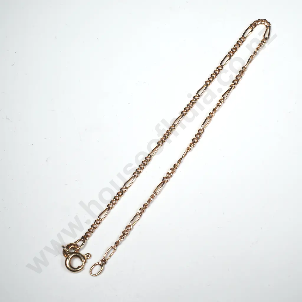 9ct Gold Figaro Chain Bracelet - 1.4 grams Image 1++