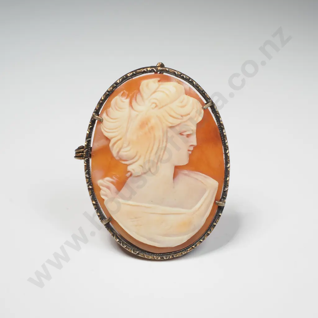 .800 Silver Cameo Brooch Image 1++