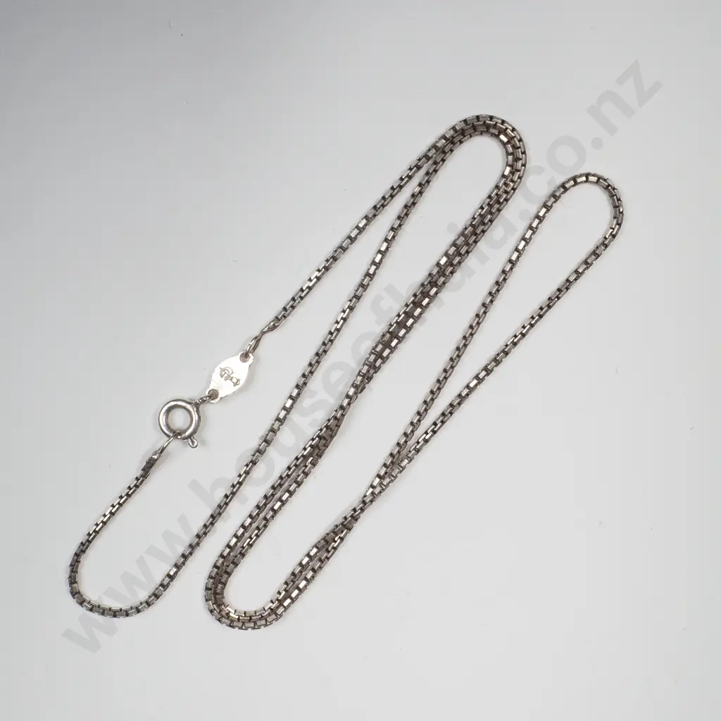 Sterling Silver Box Link Necklace Image 1++