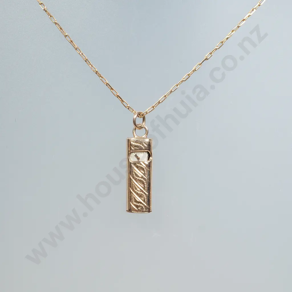 Small Gold Chatelaine Whistle on Chain Image 1++