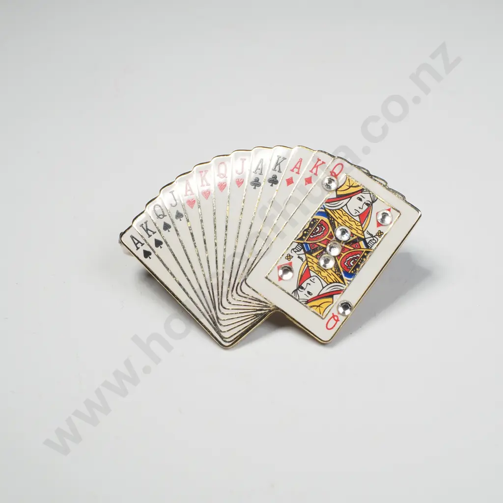 Enamel Playing Cards Brooch Image 1++