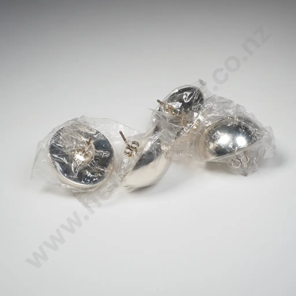 Two Pairs of Sterling Silver Round Earrings - As New Image 1++