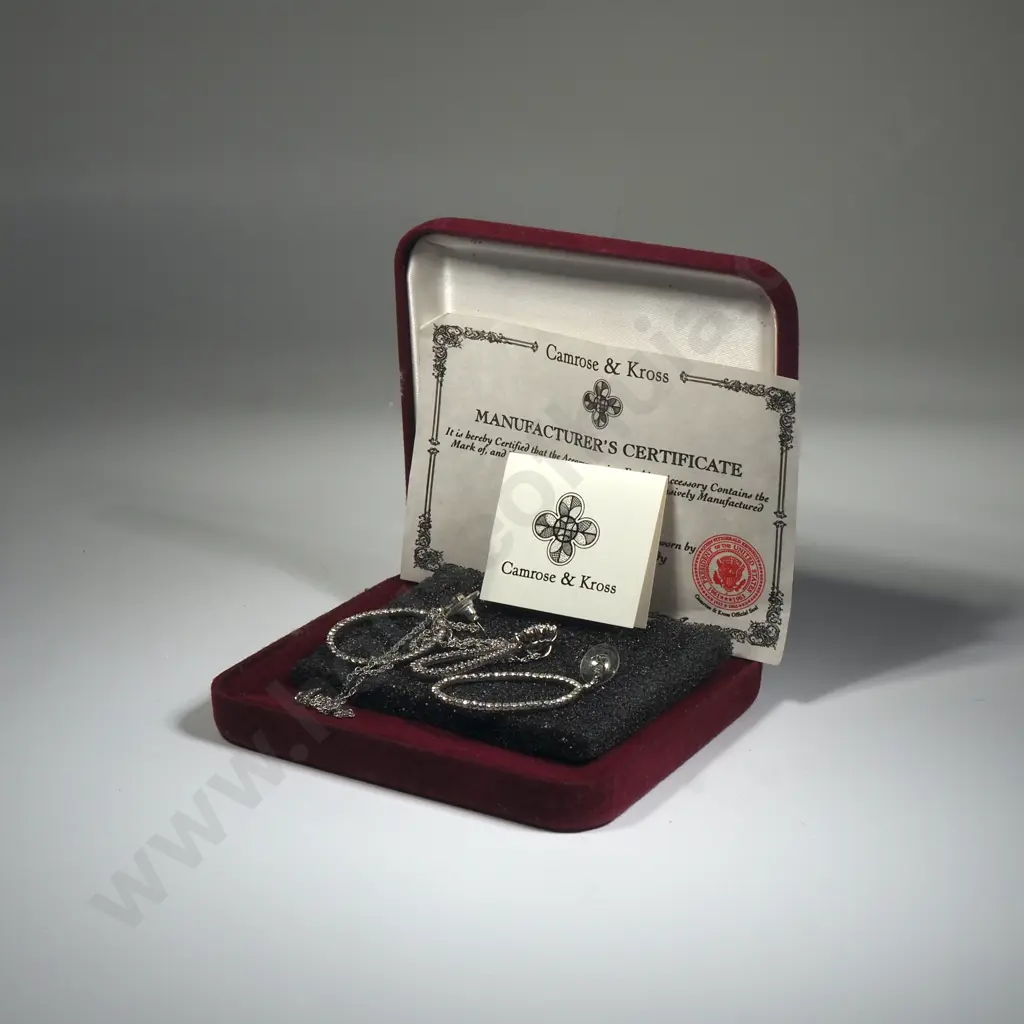 Camrose & Kross Stone Pendant And Earrings As Worn By Jacqueline Kennedy Image 1++