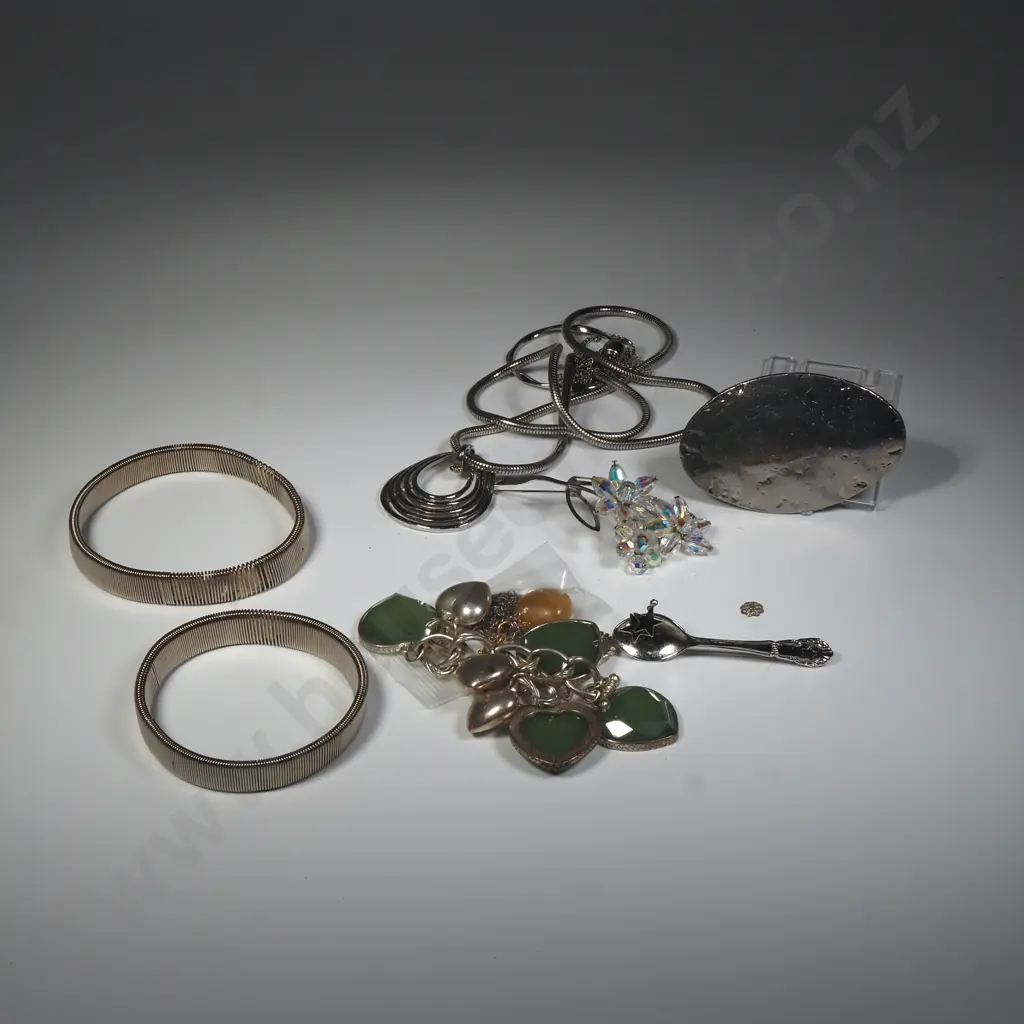 Quantity of Silver Tone Jewellery including a Heart Charm Bracelet Image 1++