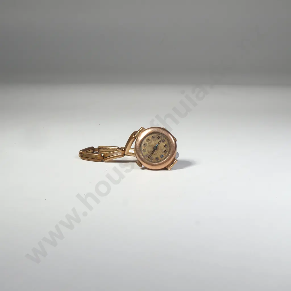 9ct Gold Antique Watch on Rolled Gold Bracelet A/F Image 1++