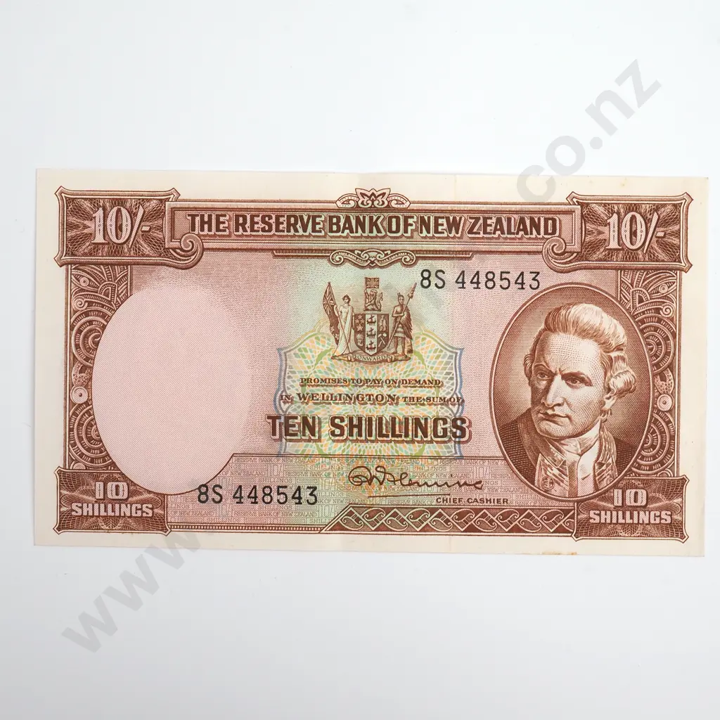 Fleming 10 Shillings Banknote, ND(1956-67), P.158d, Almost Uncirculated, CV $130 Image 1++