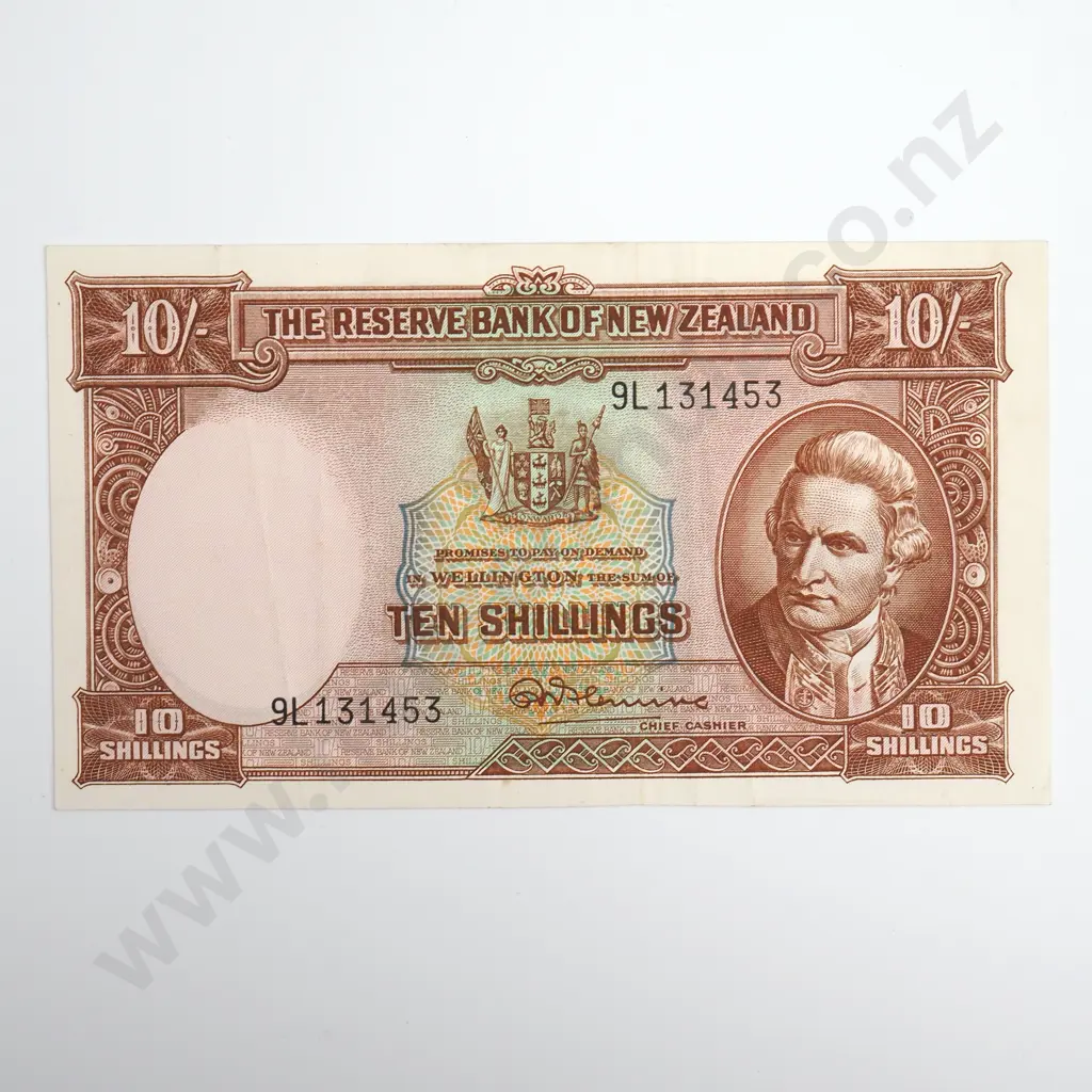 Fleming 10 Shillings Banknote, Last Prefix, ND(1956-67), Extremely Fine, CV $125 Image 1++