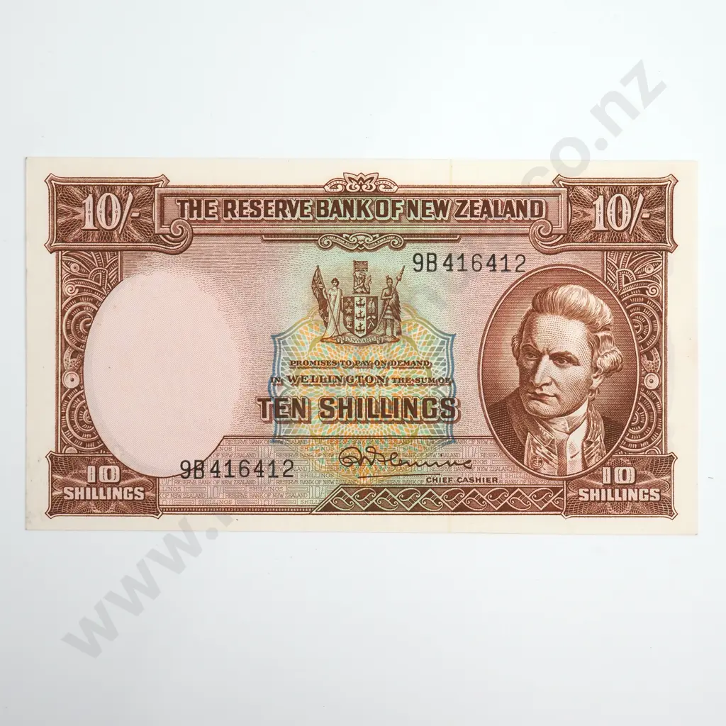 Fleming 10 Shillings Banknote, ND(1956-67), P.158d, Virtually Uncirculated, CV $130 Image 1++