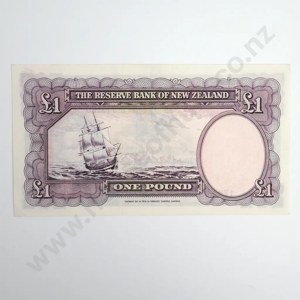 Fleming 1 Pound Banknote, ND(1956-67), P.159d, Almost Uncirculated, CV $130 Image 1++