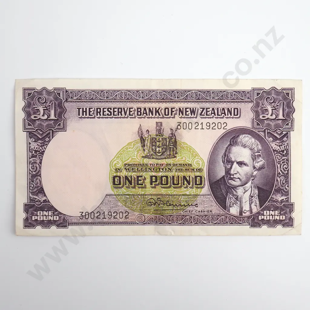 Fleming 1 Pound Banknote, Prefix 300 (Last Prefix), Fine, CV $50 Image 1++