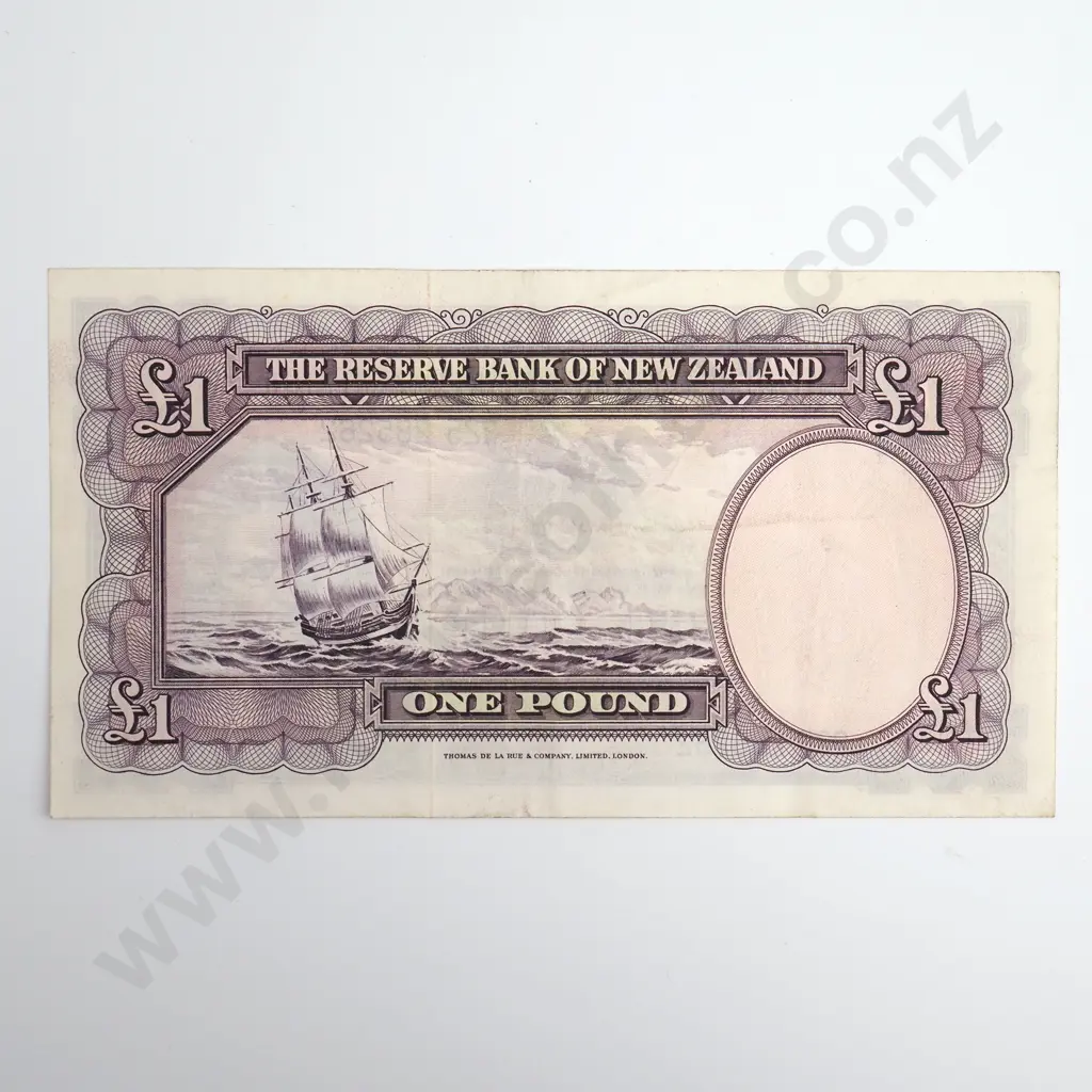 Fleming 1 Pound Banknote, ND(1956-67), P.159d, Almost Uncirculated, CV $130 Image 1++