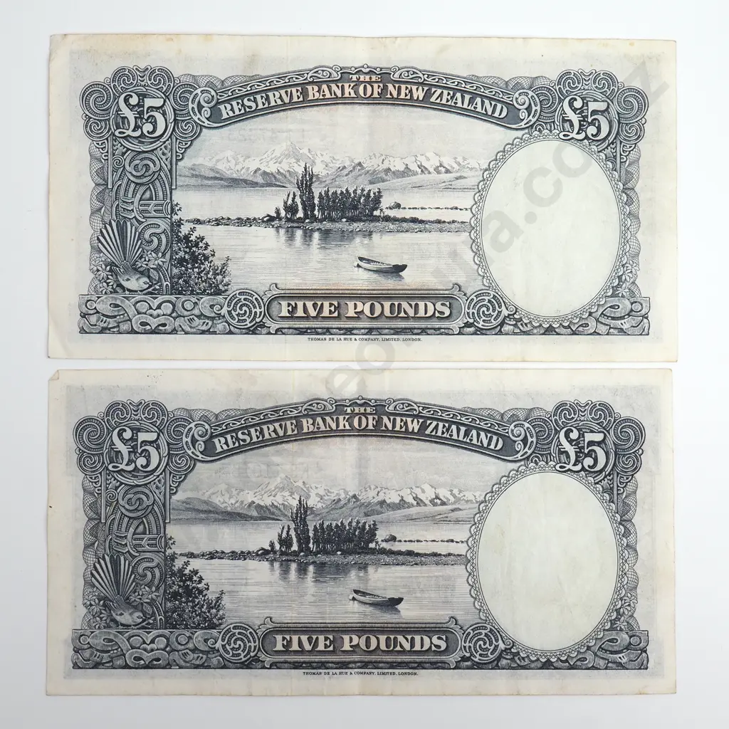 Fleming 2x 5 Pounds Banknotes Image 1++