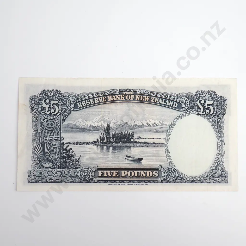 Fleming 5 Pounds Banknote, ND(1956-67), P.160d, Almost Extremely Fine, CV $150 Image 1++
