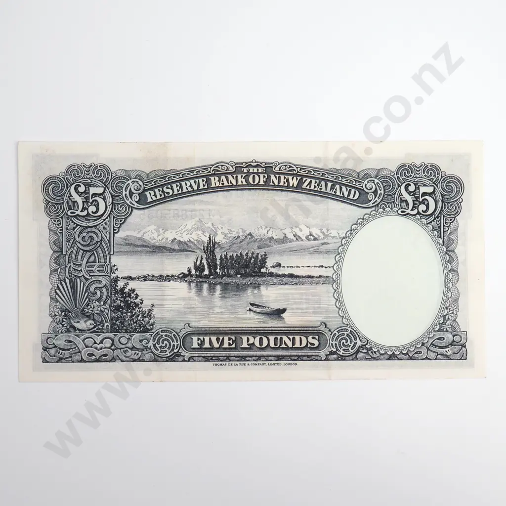 Fleming 5 Pounds Banknote, Prefix 12B, Good Very Fine, CV $80 Image 1++