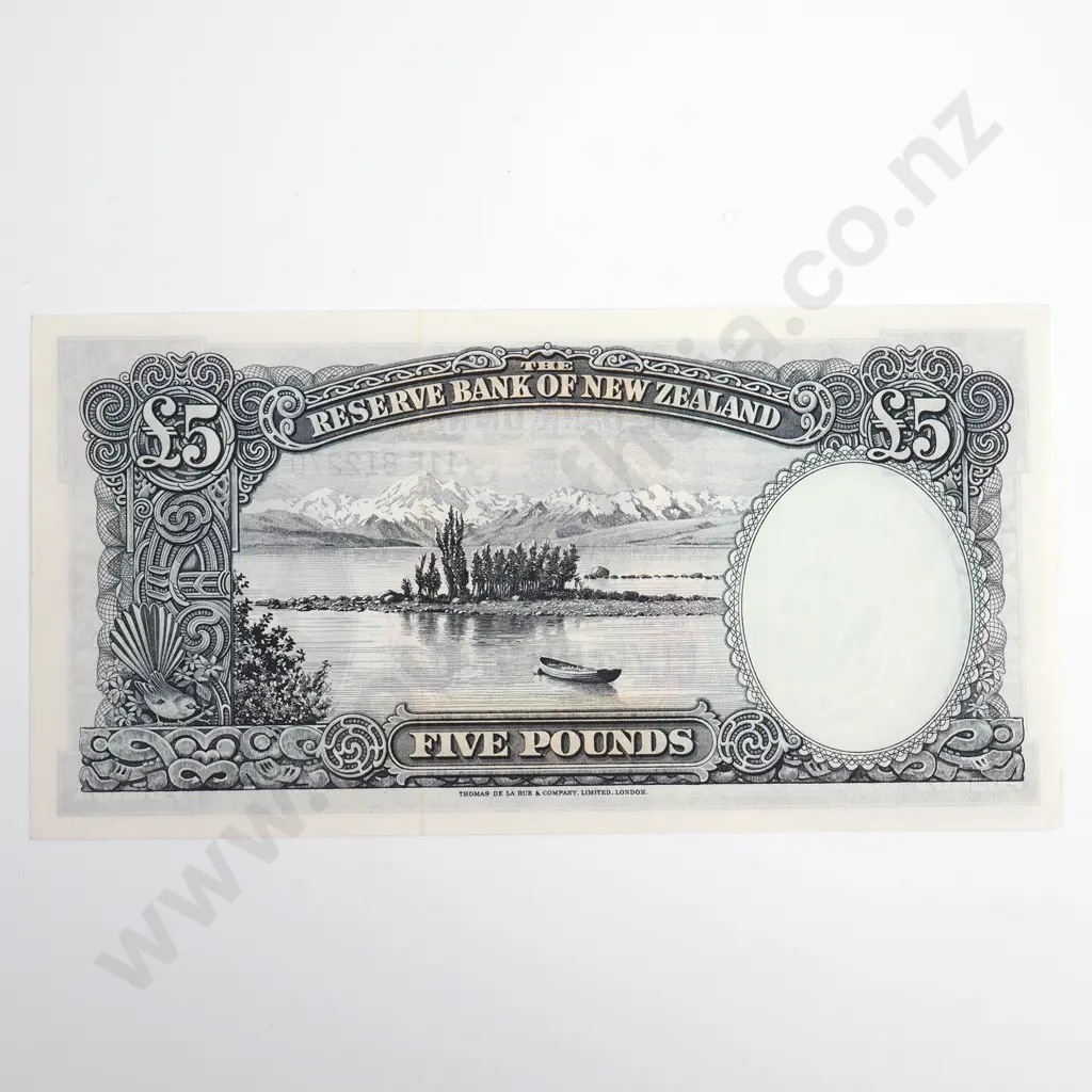Fleming 5 Pounds Banknote, Prefix 11E, Almost Uncirculated, CV $225 Image 1++