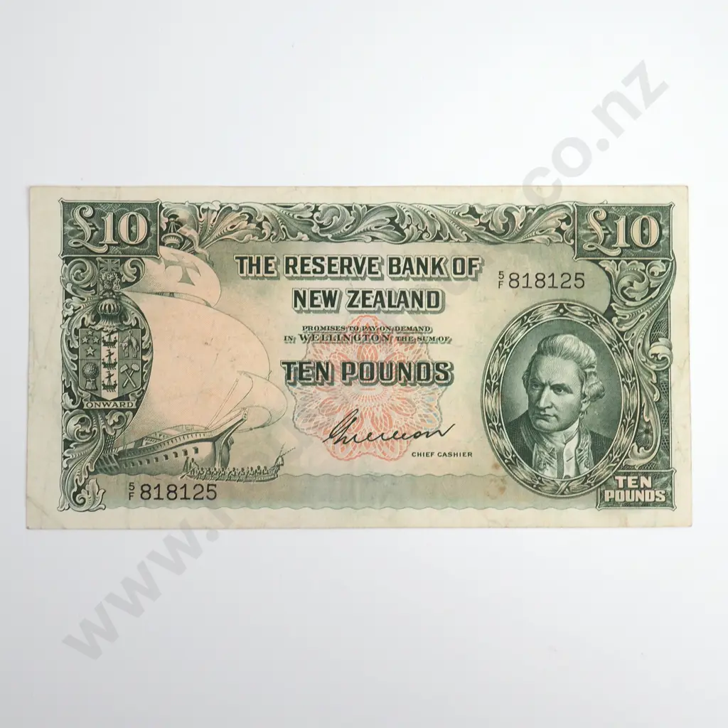 Wilson 10 Pounds Banknote, Prefix 5/F, Flattened Very Fine, CV $800 Image 1++