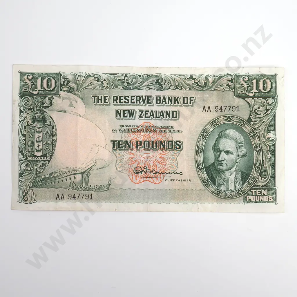 Fleming 10 Pounds Banknote, Prefix AA, Fine, CV $370 Image 1++