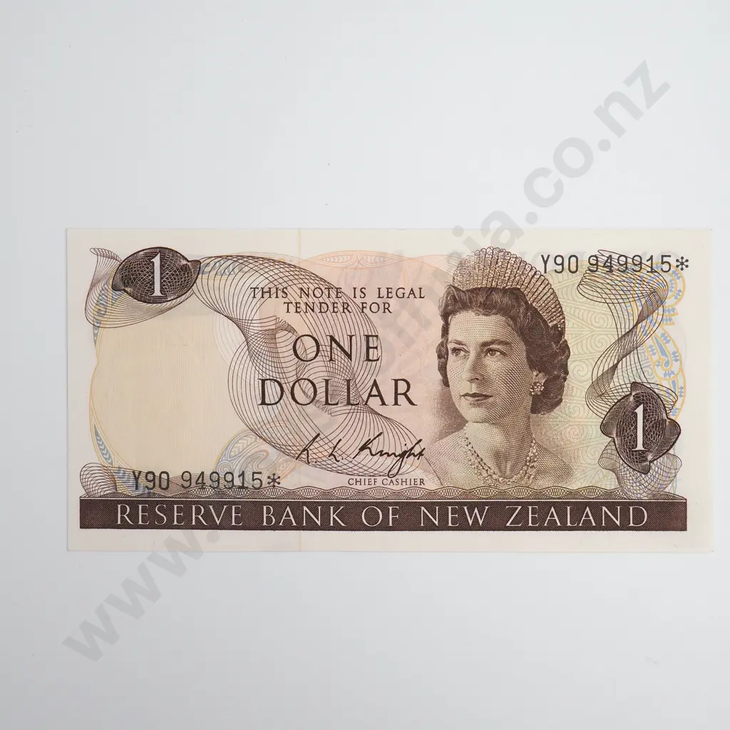 Knight Star Note 1 Dollar Banknote, ND(1975-77), P.163c, Almost Uncirculated, CV $250 Image 1++
