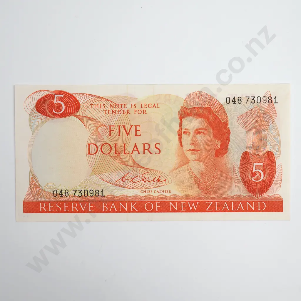 Wilks 5 Dollars Banknote, ND(1968-75), P.165b, Almost Uncirculated, CV $400 Image 1++