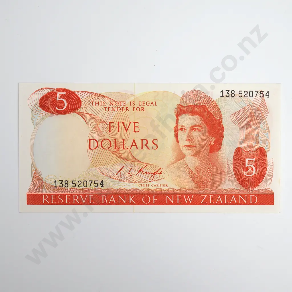 Knight 5 Dollars Banknote, ND(1975-77), P.165c, Uncirculated, CV $175 Image 1++