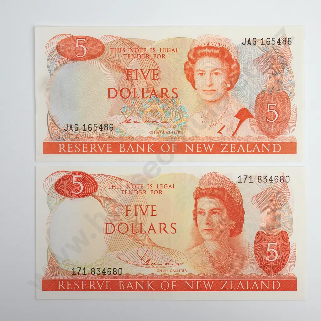 Hardie Type I 2x 5 Dollars Banknotes Image 1++