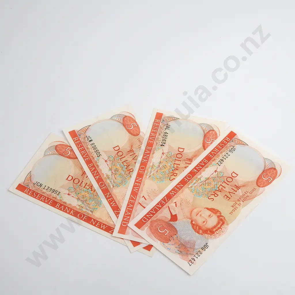 Hardie Type II 4x 5 Dollars Banknotes, Better Grades Image 1++