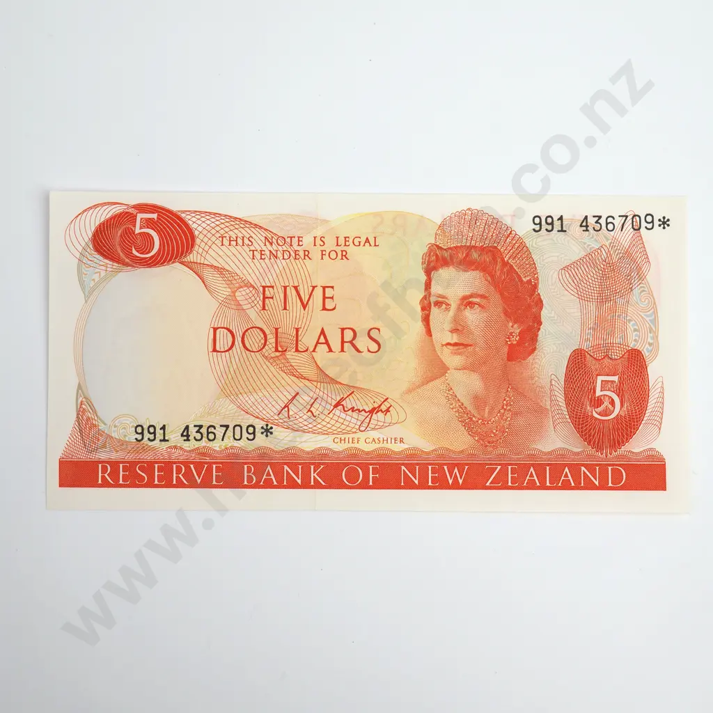 Knight Star Note 5 Dollars Banknote, Almost Uncirculated Image 1++