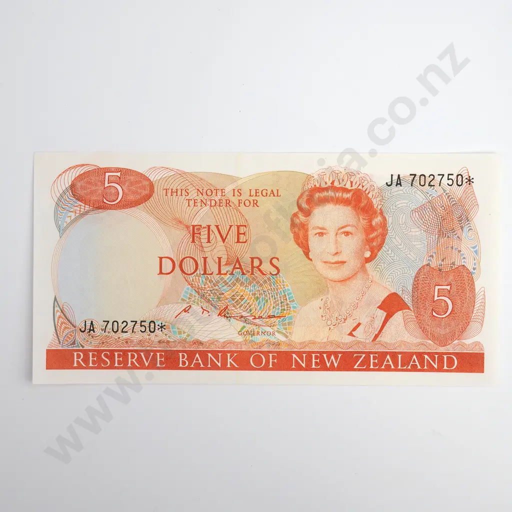 Russell Star Note 5 Dollars Banknote, Almost Uncirculated Image 1++