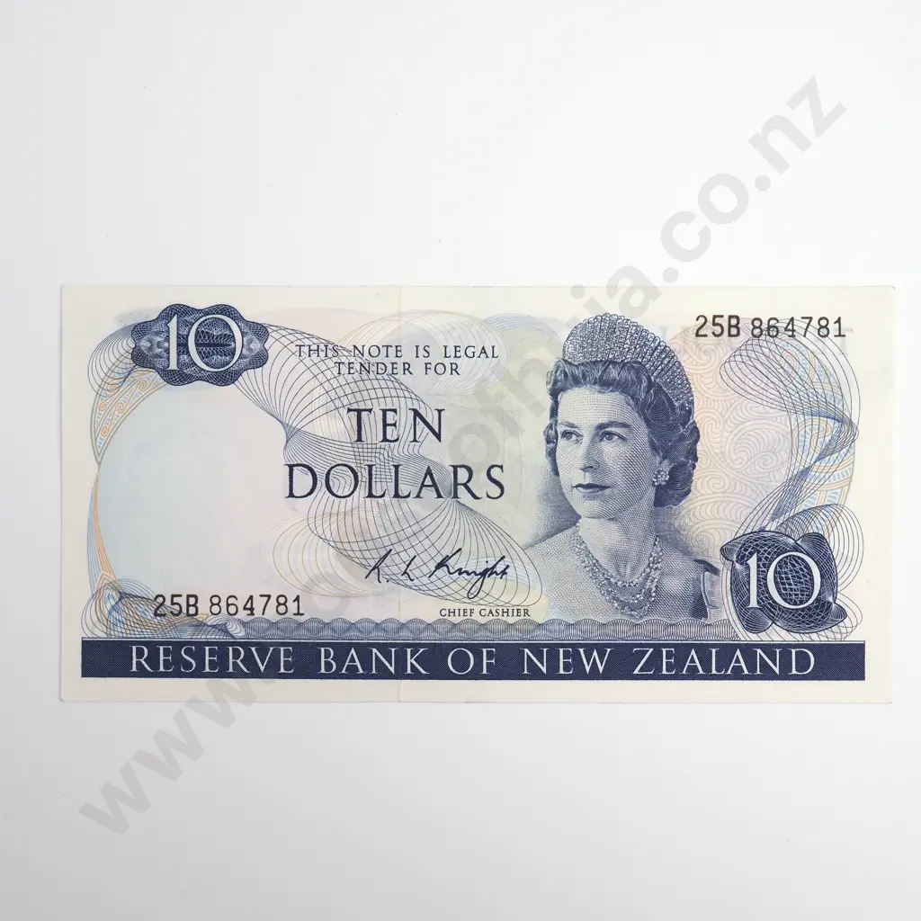 Knight 10 Dollars Banknote, ND(1975-77), P.166c, Almost Uncirculated, CV $175 Image 1++