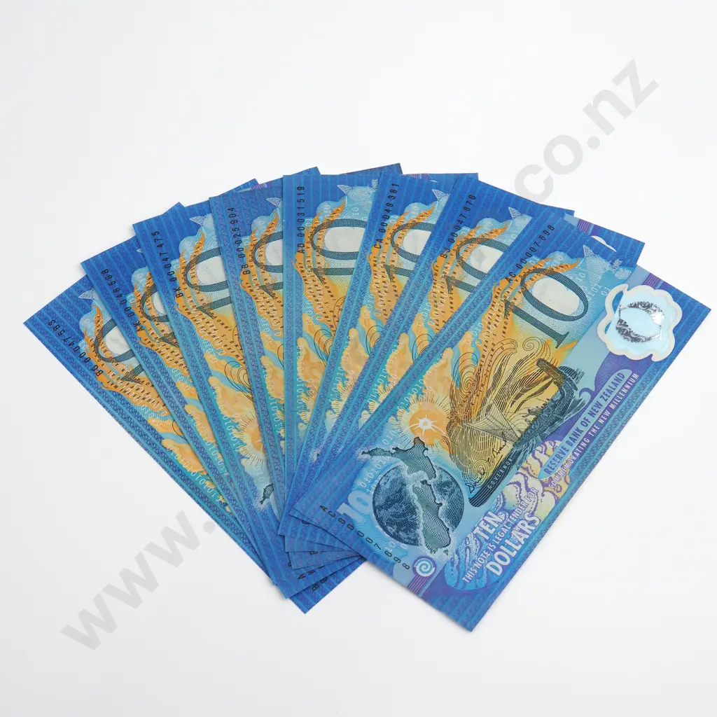 Brash 8x Millennium 10 Dollars Banknotes Image 1++
