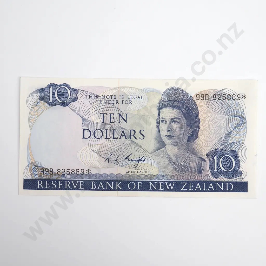Knight Star Note 10 Dollars Banknote, Prefix 99B, ND(1975-77), P.166c, Good Extremely Fine, CV $300 Image 1++