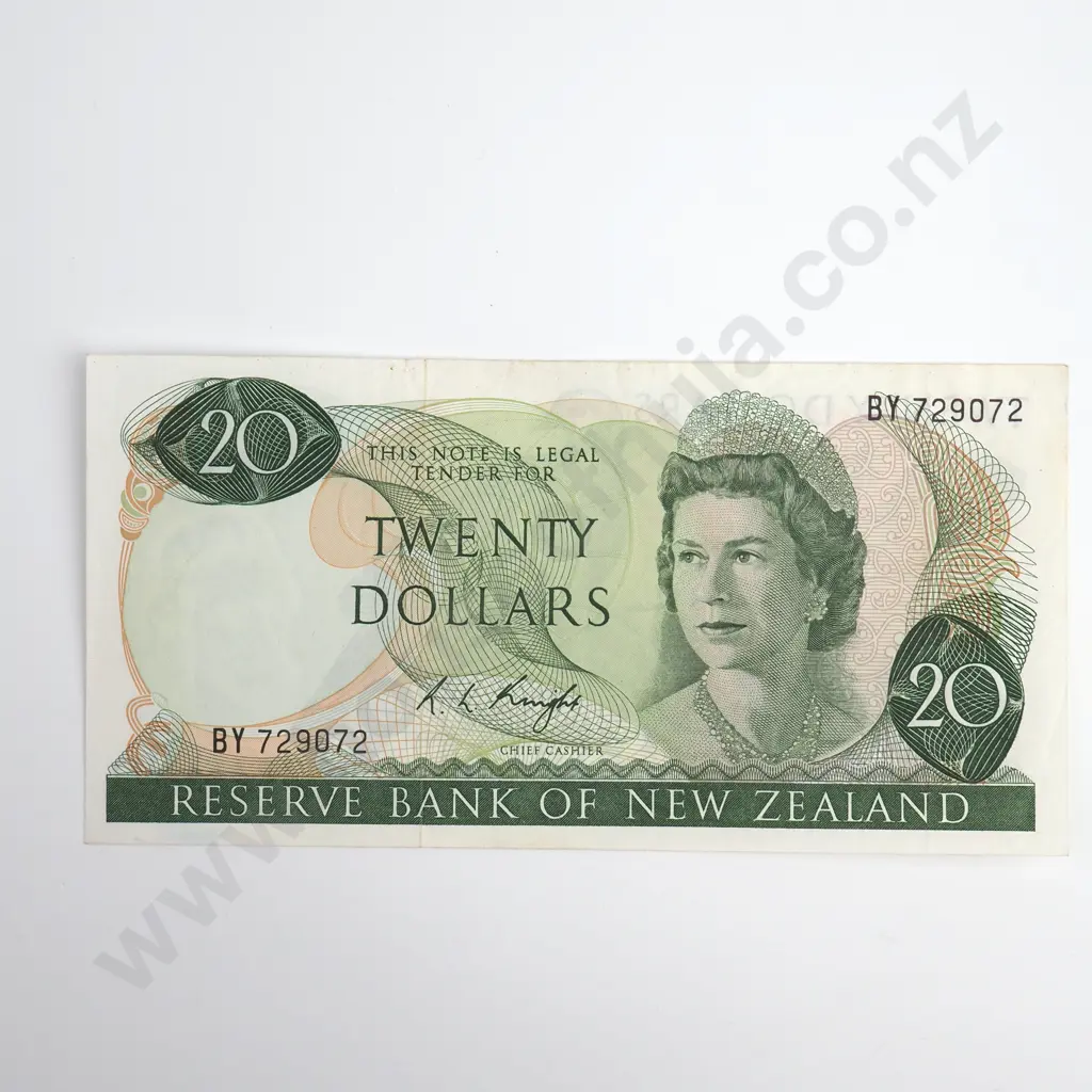 Knight 20 Dollars Banknote, Second Prefix, Better Grade Image 1++