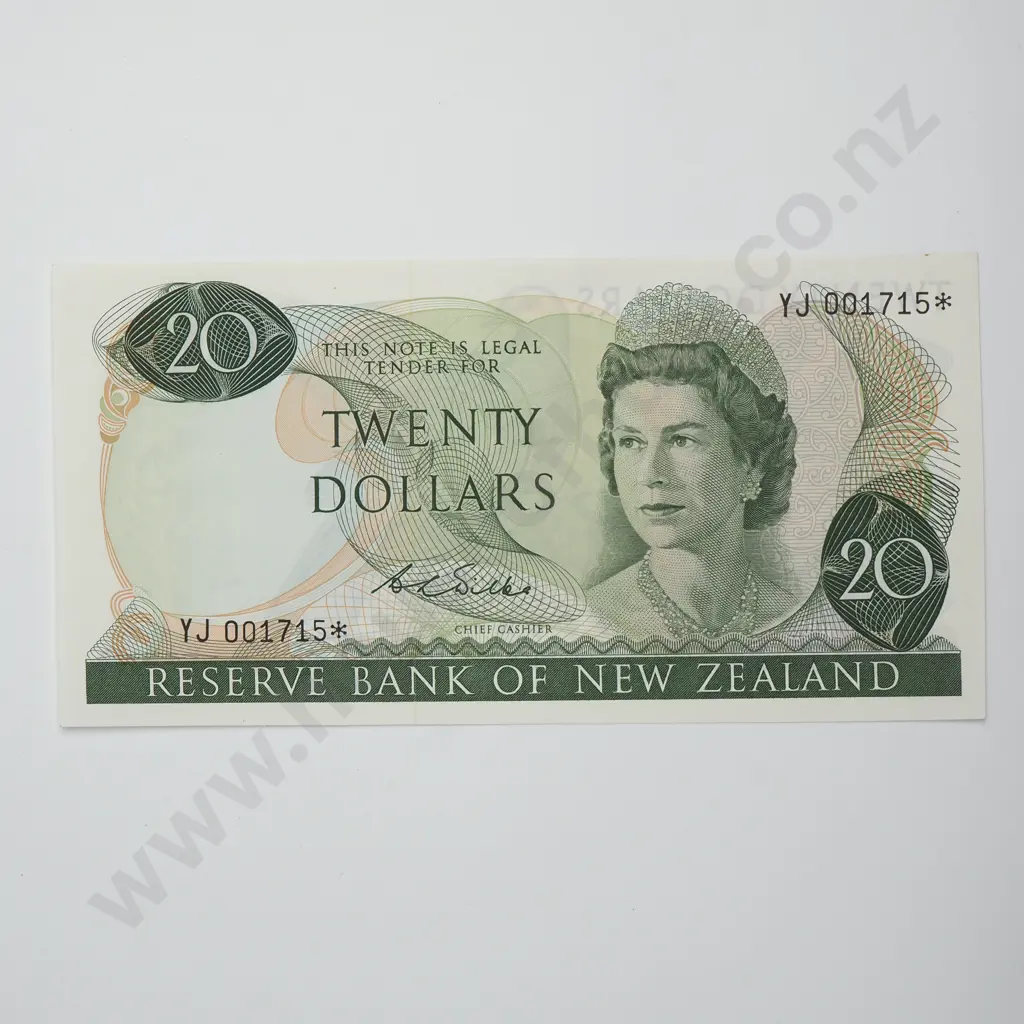 Wilks Star Note 20 Dollars Banknote, Prefix YJ, ND(1968-75), P.167b, Uncirculated, CV $1500 Image 1++