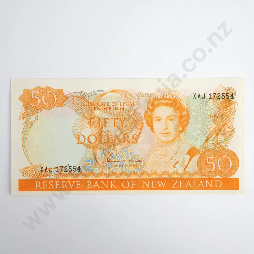 Hardie Type II 50 Dollars Banknote, Prefix XAJ, Almost Uncirculated, CV $500 Image 1++