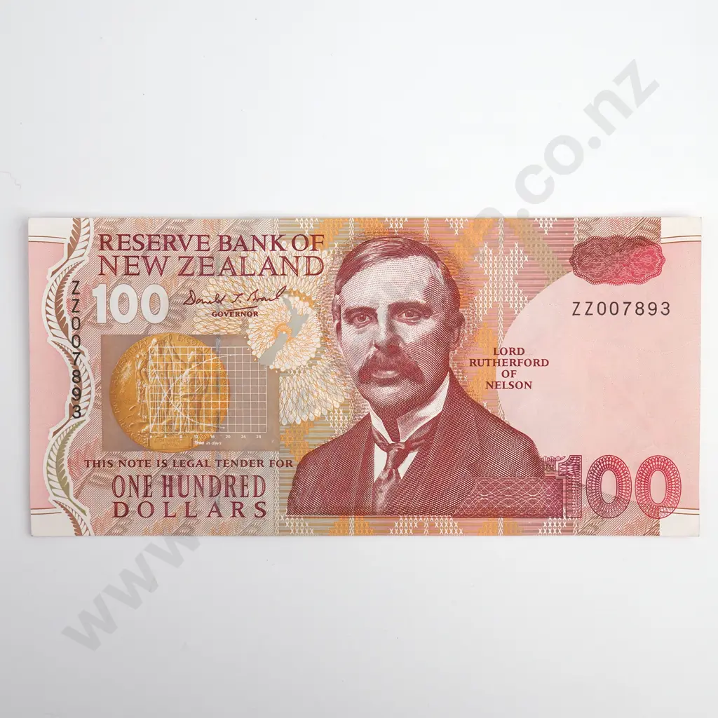 Brash Type I 100 Dollars Banknote, Prefix ZZ Image 1++