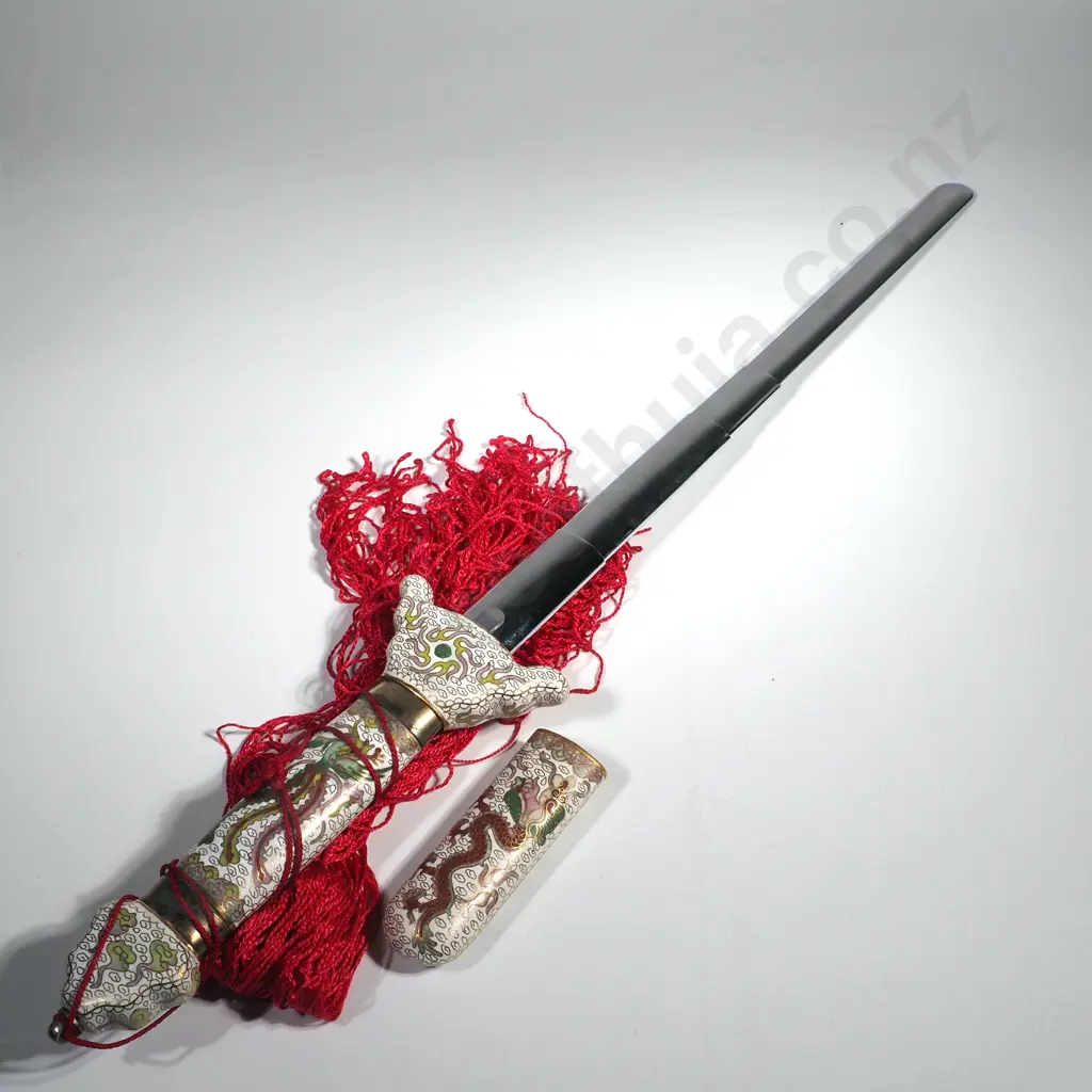 Chinese Cloisonne Extendable Sword Image 1++