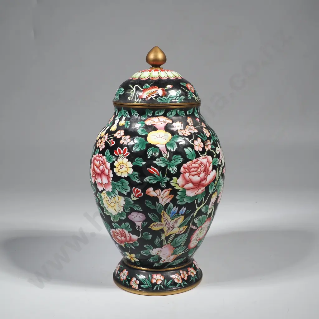 Vintage Chinese Canton Enamel Covered Jar Image 1++