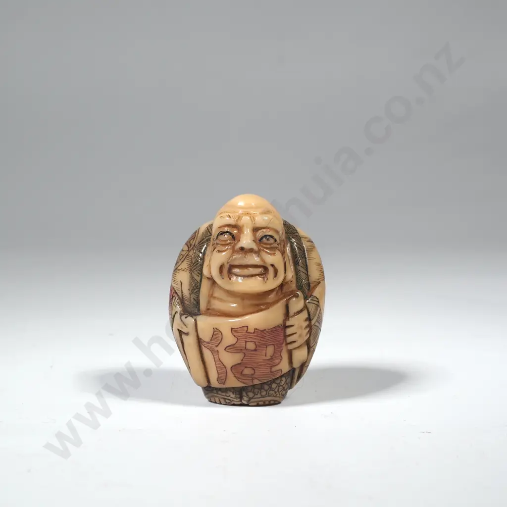 Vintage Bone Netsuke of an Old Man Image 1++