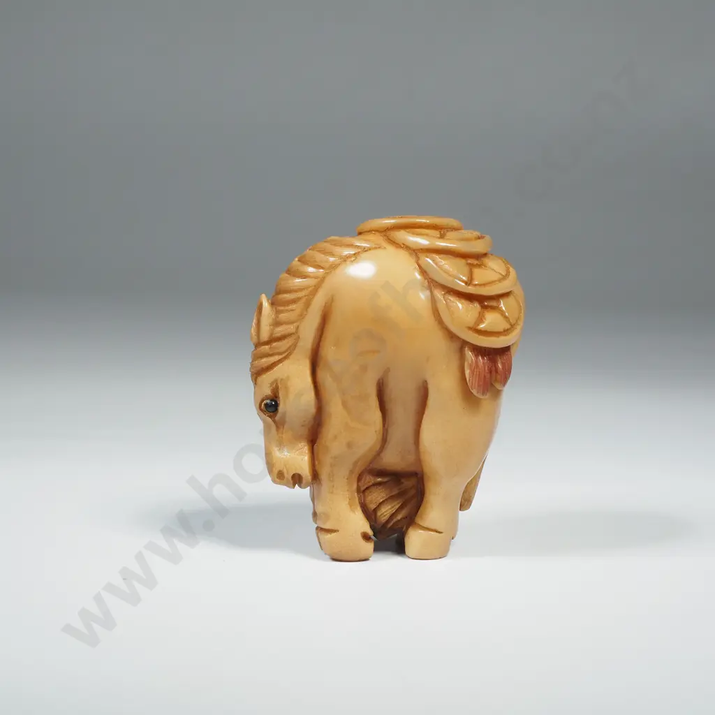 Carved Netsuke Figure of a Horse Image 1++