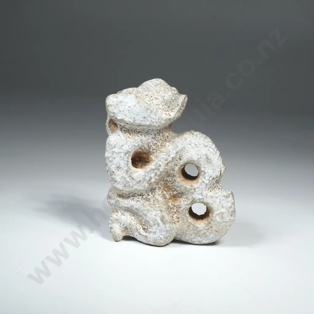 Unusual White Jade Carving in the Form of a Stylized Animal Figure or Mythical Beast Image 1++