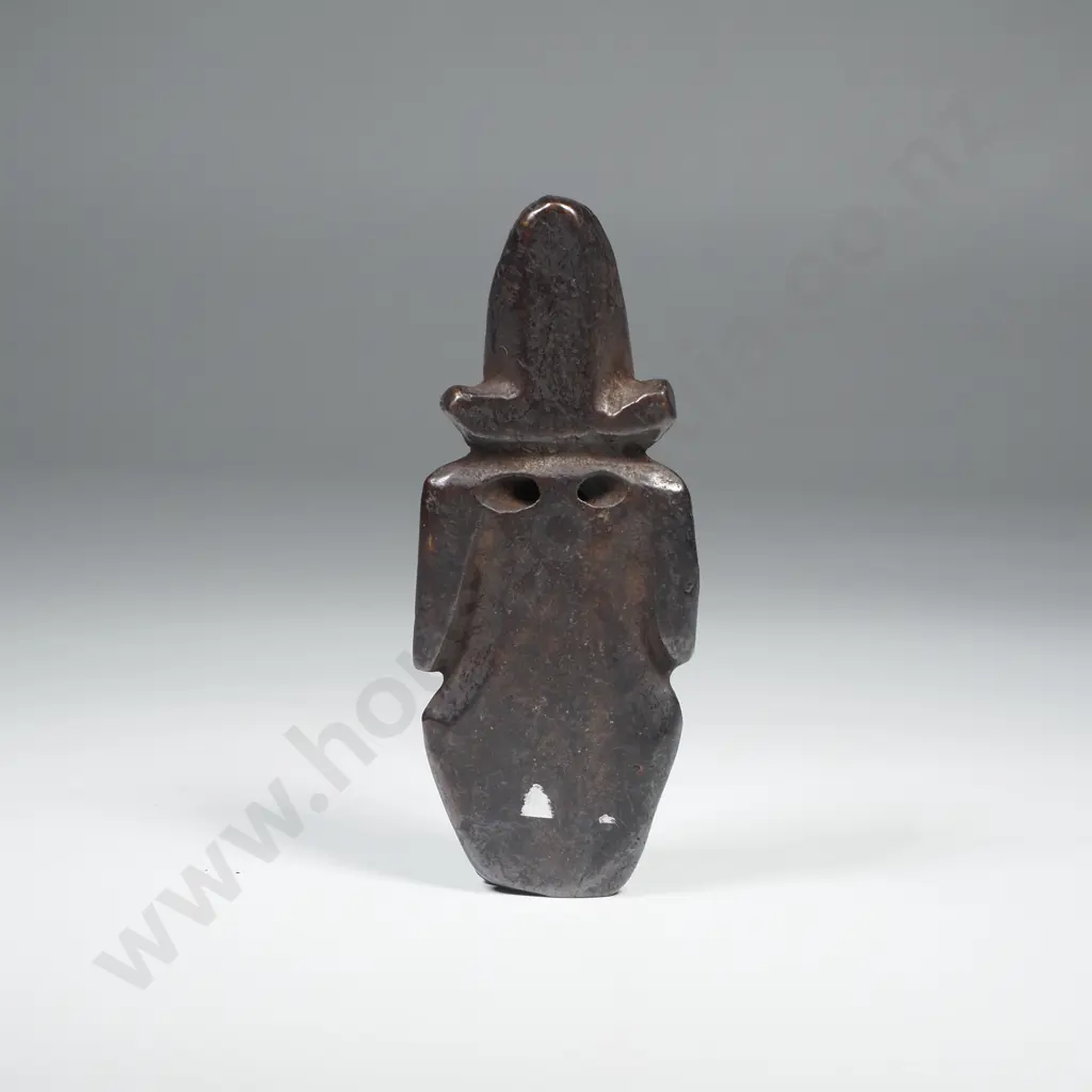 Chinese Black Jade Carved Sacrifice Sun God Helios Statue w  Two Holes at Back for Toggles or Pendant Image 1++