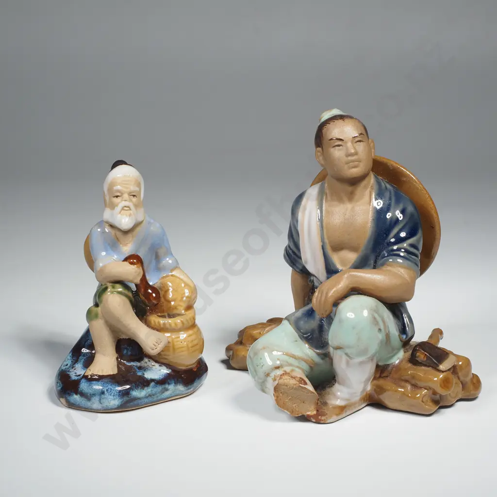 2 x Vintage Chinese Shiwan Pottery Figures - 1 a/f Image 1++
