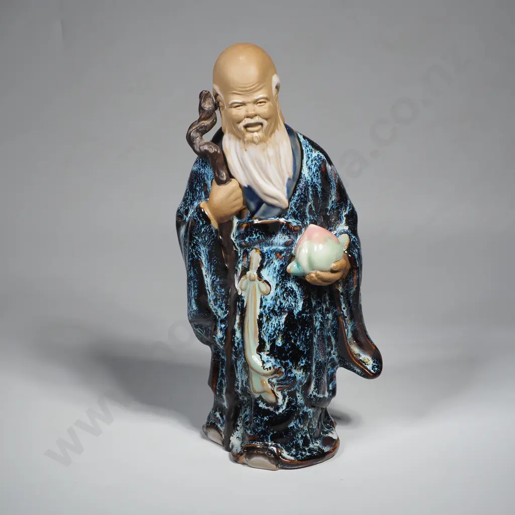 Vintage Chinese Shiwan Potter Figure of Shoulao Image 1++