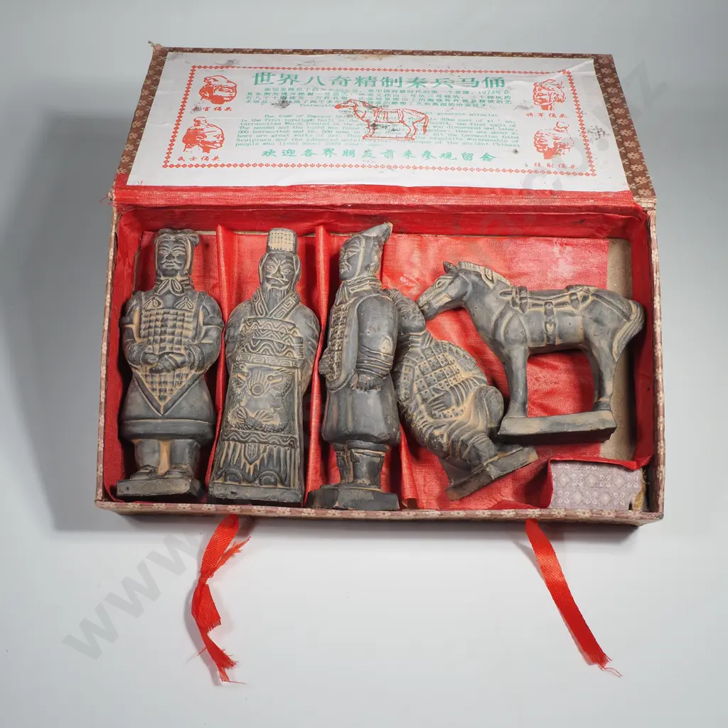 Box Containing Replicas of the Terracotta Army from the Tomb of Emperor Qin Shi Huang Image 1++