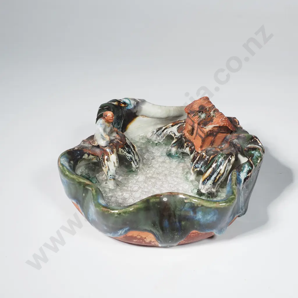 Antique Japanese Pottery Sumida Gawa Bowl - Ishiguro Koko Image 1++